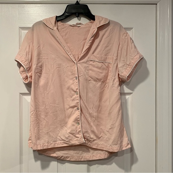 HomeBodii Short Sleeve Button Down Pajama Top - Picture 1 of 4